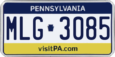 PA license plate MLG3085