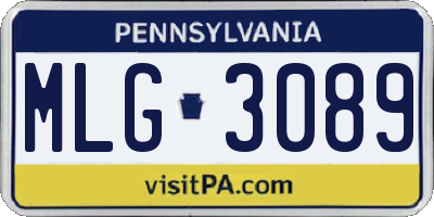 PA license plate MLG3089