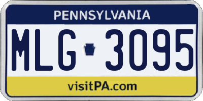 PA license plate MLG3095