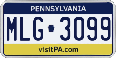 PA license plate MLG3099