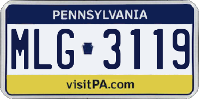 PA license plate MLG3119