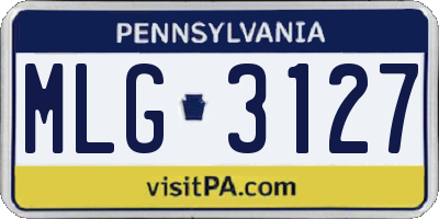 PA license plate MLG3127