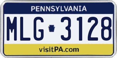 PA license plate MLG3128