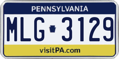 PA license plate MLG3129
