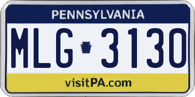 PA license plate MLG3130