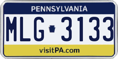 PA license plate MLG3133