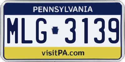PA license plate MLG3139