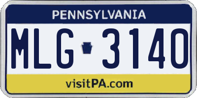 PA license plate MLG3140