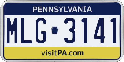 PA license plate MLG3141
