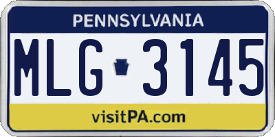 PA license plate MLG3145