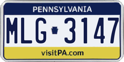 PA license plate MLG3147