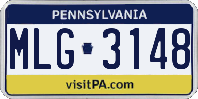 PA license plate MLG3148