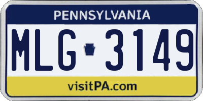 PA license plate MLG3149