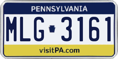 PA license plate MLG3161