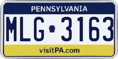 PA license plate MLG3163