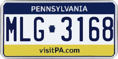 PA license plate MLG3168