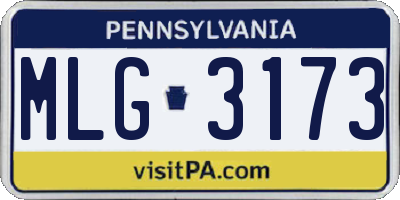 PA license plate MLG3173