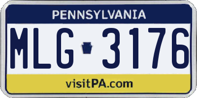 PA license plate MLG3176