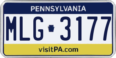 PA license plate MLG3177