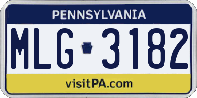 PA license plate MLG3182