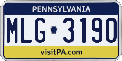 PA license plate MLG3190