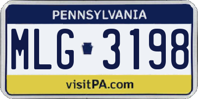 PA license plate MLG3198