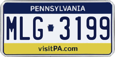 PA license plate MLG3199