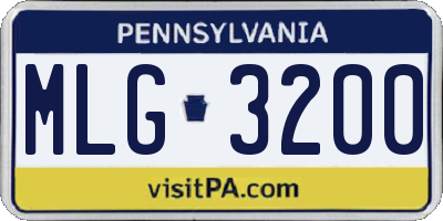 PA license plate MLG3200