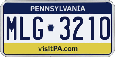 PA license plate MLG3210