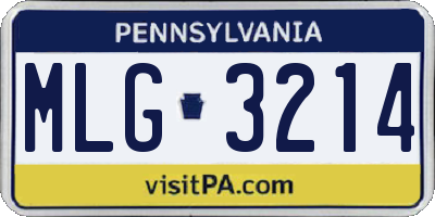 PA license plate MLG3214