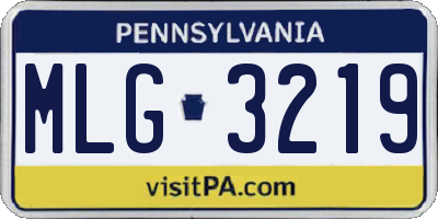 PA license plate MLG3219