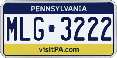 PA license plate MLG3222
