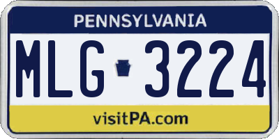 PA license plate MLG3224