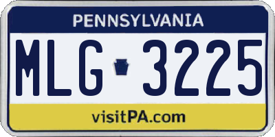 PA license plate MLG3225