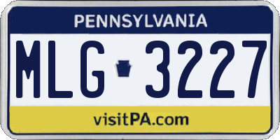 PA license plate MLG3227