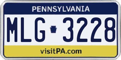 PA license plate MLG3228