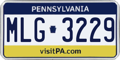 PA license plate MLG3229