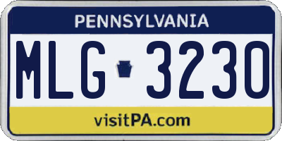 PA license plate MLG3230