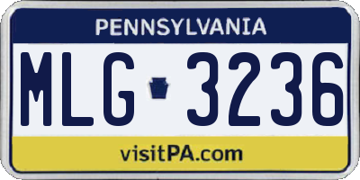 PA license plate MLG3236