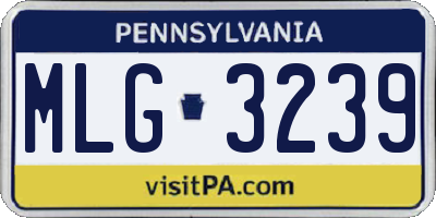 PA license plate MLG3239