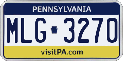 PA license plate MLG3270
