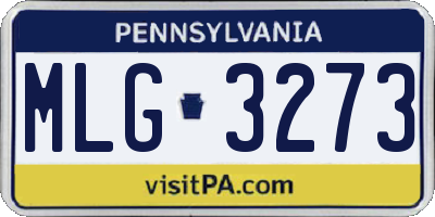 PA license plate MLG3273