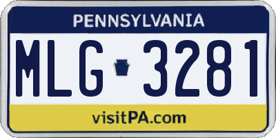 PA license plate MLG3281