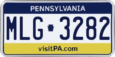 PA license plate MLG3282