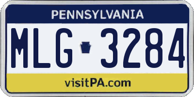 PA license plate MLG3284