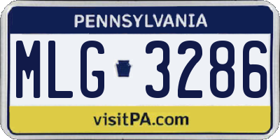 PA license plate MLG3286