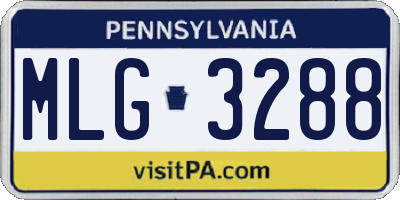PA license plate MLG3288
