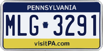PA license plate MLG3291