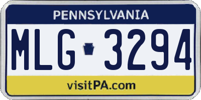 PA license plate MLG3294