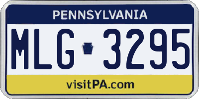 PA license plate MLG3295